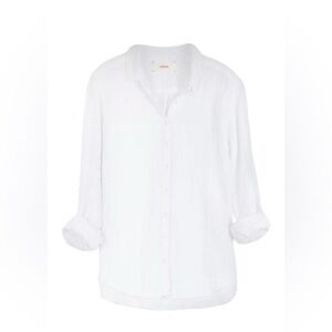 Xirena Textured Cotton White Shirt